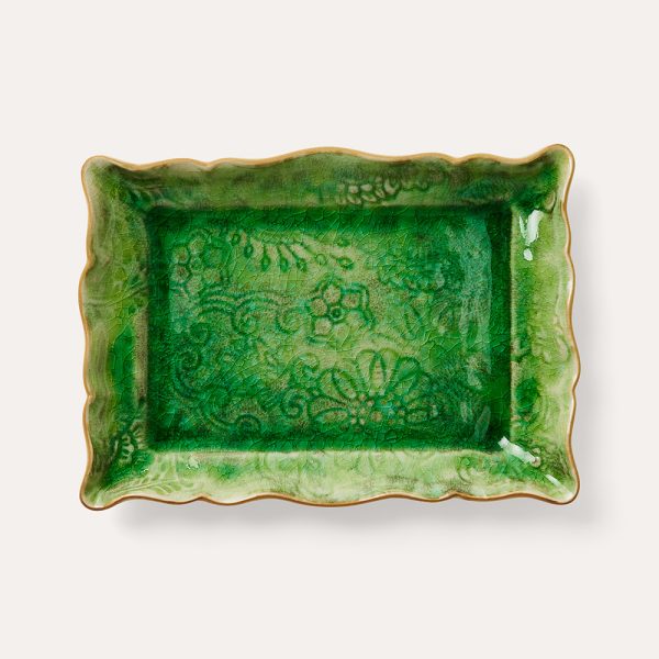 tanjur Arabesque, 13,5x19,5 cm, zeleni