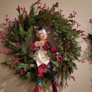 vijenac sa šipkom, fi 80cm, zeleno crveni