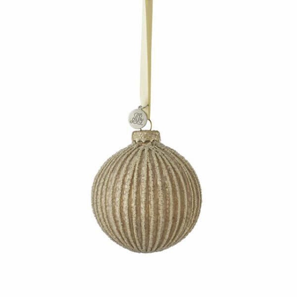 kuglica Stripe 8cm, smeđe/zlatna