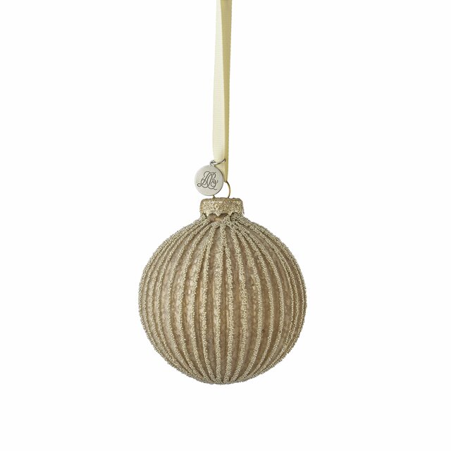 kuglica Stripe 8cm, smeđe/zlatna