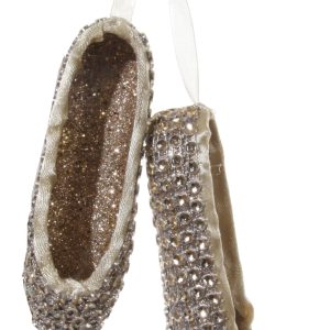 ukras za bor baletne papučice, 10cm, zlatno/srebrno