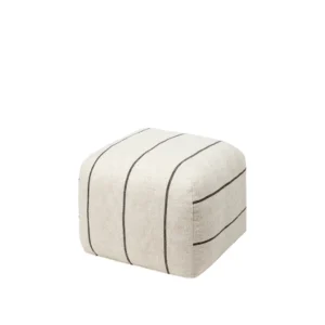 pouf Sigrid 50x50xh38cm, off white/crne pruge