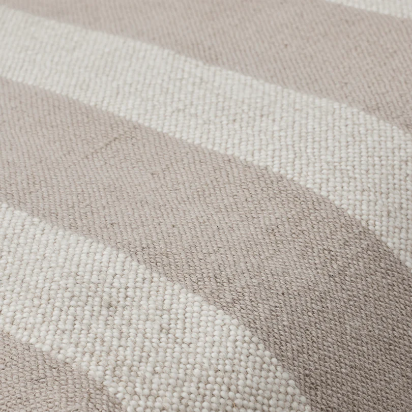 pouf Sigrid 50x50xh38cm, bež sa off white prugama - Slika 2