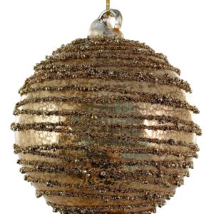 kuglica Lines glitter,10cm, zlatna