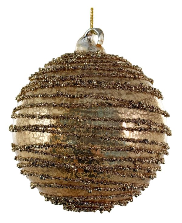 kuglica Lines glitter,10cm, zlatna