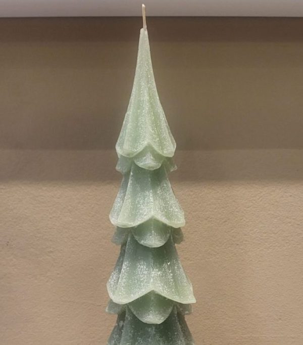 svijeća Geometric bor, h42cm, zeleni