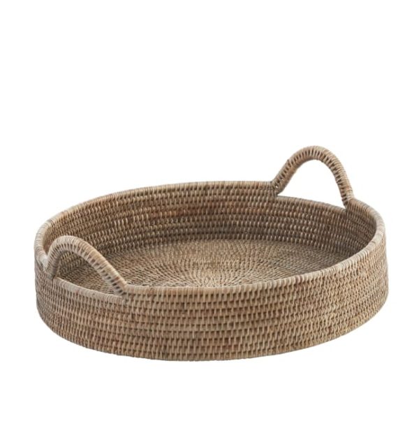 Norah pladanj s ručkama, fi47,5cm h15cm, natur