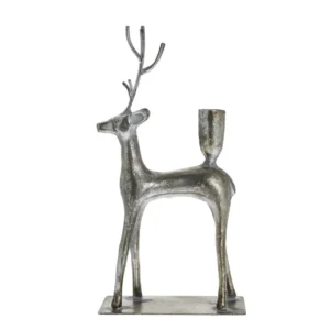 svijećnjak Jelen, h20cm, antik srebrni