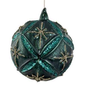 kugl Floral, 12cm, antique zelena