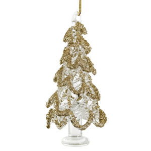 ukras za bor u obliku bora,10cm, stakleni