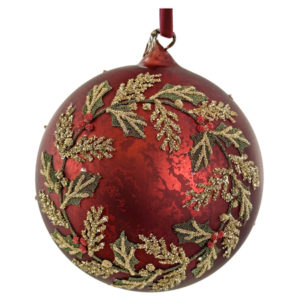 kugl Holly wreath, 12cm, crv