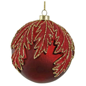 kugl Lišće, 10cm, crvena